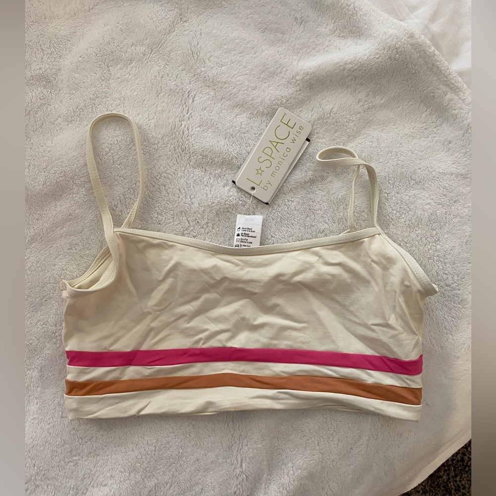 L*space striped bikini top